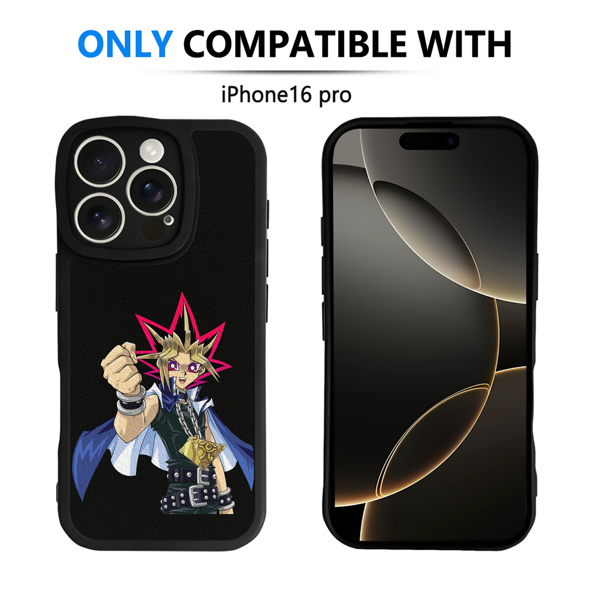 （画像用） 遊☆戯☆王 Yu-Gi-Oh! 【iPhone 16シリーズ対応】シリコンスマホケース（レザー調） 材質：シリコン